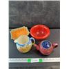 Image 1 : Pottery Tea Pots, Ceramic Dish, Glass Bowl