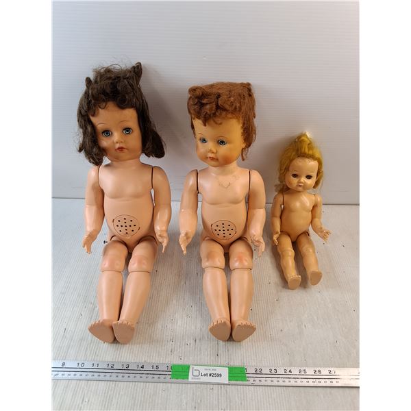 (3) Vintage Plastic Dolls