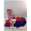 Image 1 : Novelty Visors, Red Hatt-itudes, Doily, Necklaces, Misc