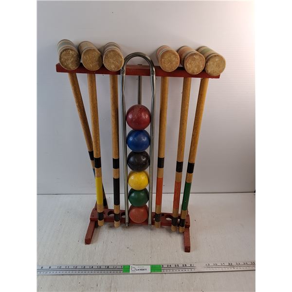 Vintage Wooden Croquet Set - Cannot Ship