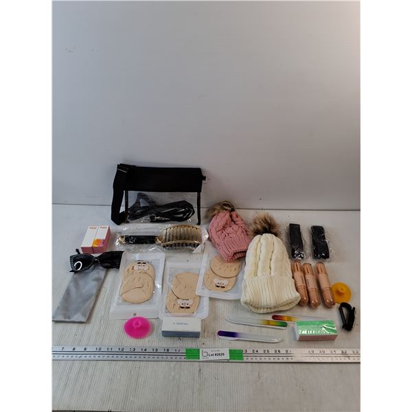 Winter Ladies Hats, Hair Brush, Sunglasses, Foot Pads, Nail Files, Misc
