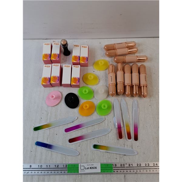 Nail Files, MakeUp Rolling Balls, MakeUp Brushes, Silicone Pads