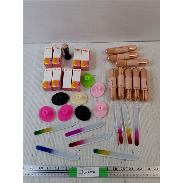 Nail Files, MakeUp Rolling Balls, MakeUp Brushes, Silicone Pads