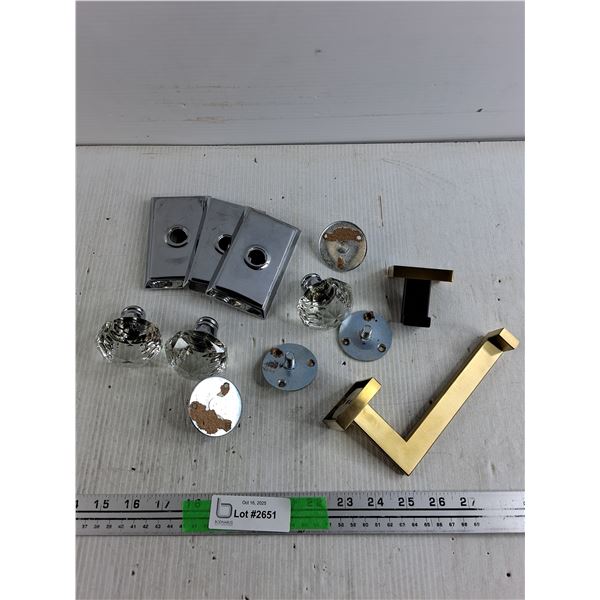 Glass Door Knobs, Brass Toilet Paper Holder, Towel Hook, Misc