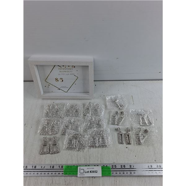 Picture Frame 6" x 8", Earrings - Authenticity Not Guaranteed