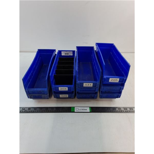 (10) Plastic Stackable Bins