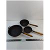 Image 1 : (3) Cast Iron Frying Pans Made in Taiwan-10",8"and 6"