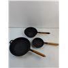 Image 2 : (3) Cast Iron Frying Pans Made in Taiwan-10",8"and 6"