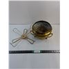 Image 1 : Vintage MCM Wire Lazy Susan and Brass Planter