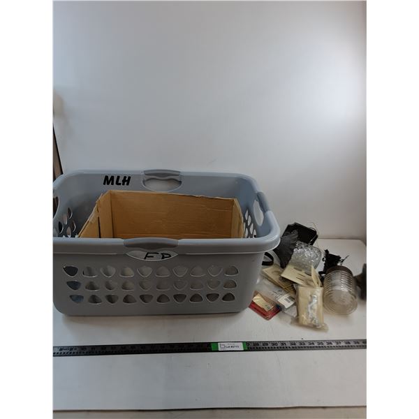 *Laundry Hamper,(2) Outdoor Light Fixtures and Several Light Switch Plates - PICK UP