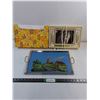 Image 1 : Vintage Lady Kenmore Lighted Makeup Mirror with Case and Vintage Serving Tray Dutch Windmill Scene