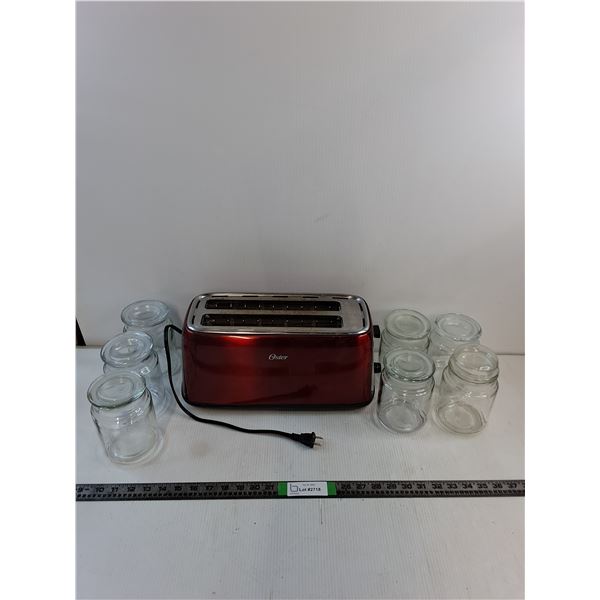 Oster Toaster-working and (7) Glass Storage Containers