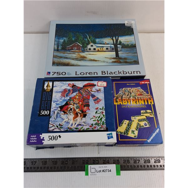(2) Jigsaw Puzzles, Labyrinth German Game