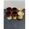 Image 2 : Set of 6 Ceramic Egg Cups, Anchor Hocking Bowl, Vintage Plate