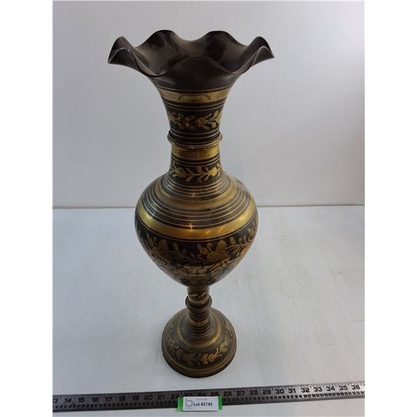 * Etched Non-Magnetic Metal Vase - 24" High - Pick Up