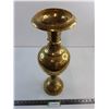 Image 1 : * Etched Non-Magnetic Metal Vase - Likely Brass - 20" Tall