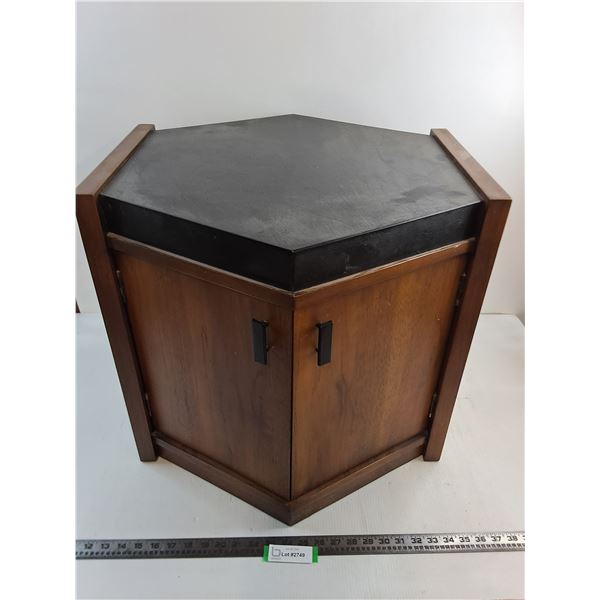* Hex Shaped Wooden TV Stand - 20" High x 25" Dia - Pickup Only