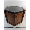Image 1 : * Hex Shaped Wooden TV Stand - 20" High x 25" Dia - Pickup Only