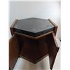 Image 2 : * Hex Shaped Wooden TV Stand - 20" High x 25" Dia - Pickup Only