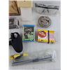 Image 6 : Hidden Wall Safe, Dollar Sign Belt Bucket, Various Hockey Cards, Safety Goggles, Misc