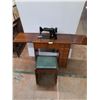 Image 1 : * Vintage Singer Sewing Machine/Work Station -31x17.5x31" - w/Stool & Contents - Pickup Only