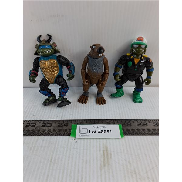 (3) Teenage Mutant Ninja Turtle Toys from 1980's