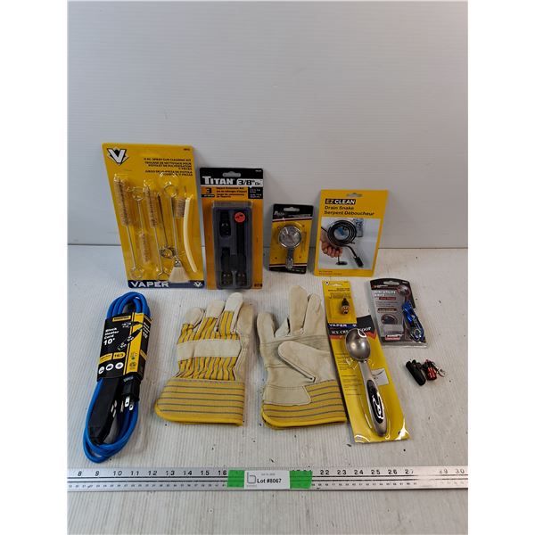 Block Heater Cord, Spray Gun Cleaning Kit, Ice Cream Scoop, Drain Snake, Impact Extension Set, Misc