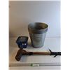 Image 1 : (6) Galvanized Metal Pails, Sledge Hammer - Off Set, Misc.