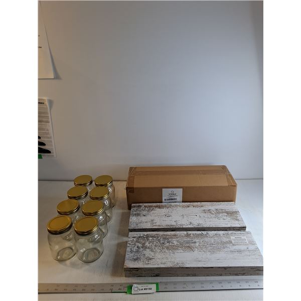 (8) Jars/ (2 Boxes) 2 Tier floating Wall Mount Shelves 16" x 5 3/4"
