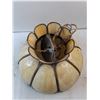 Image 2 : Beige Glass Ceiling Light Fixture 19" - PICK UP