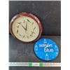 Image 1 : Ergo Quartz & Selsun Blue Wall Clocks - As Is