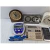 Image 2 : Various Desk Clocks, Calculators, Springfield Temperature & Humidity Meter - As Is
