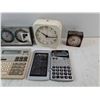 Image 3 : Various Desk Clocks, Calculators, Springfield Temperature & Humidity Meter - As Is