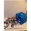 Image 1 : Lot of Tools-(2) Electric Drills(powers on), Snips,Tape Measure and Pliers with Crate