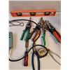 Image 3 : Lot of Tools-(2) Electric Drills(powers on), Snips,Tape Measure and Pliers with Crate