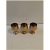 Image 2 : Vintage Set of Indian Brass Goblets with Brass Tray