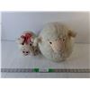 Image 1 : (2) Stuffies- Pig & Sheep, Up to 15" Long