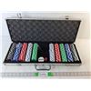 Image 1 : Poker Chips, Dice & Case 22.75" Long - PICK UP
