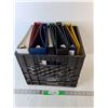 Image 1 : Plastic Milk Crate 13" x 11" & (8) Binders - PICK UP