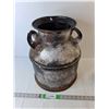 Image 1 : **Vintage Cream Can Planter with Dirt 16" Tall, Cannot Ship