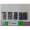 Image 1 : (5) Silver 1 oz. Ingots, Cannot Authenticate