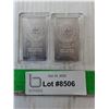 Image 1 : (2) 1 Oz. Silver Ingots, Cannot Authenticate
