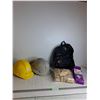 Image 1 : (2) Hardhats,Kids Backpack, Jenga Game Pieces, Gel Knee Support Brace