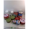 Image 1 : Plastic Canisters, Vintage Tins, Metal Christmas Cookie Jar, Satin Curling Ribbon