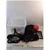 Image 1 : Fitness Rope, Weighted Ball, Misc Straps, Gel Electrodes, Plastic Bin with Lid, Cannot Ship