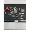 Image 1 : Assorted Key Chains, Prize Ribbons, Pins, Glass Decor, Credit Union 1976 Token