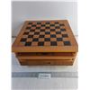 Image 1 : Wood Game Box 12 3/4" x 12 3/4" - Checkers/ Snakes And Ladders/ Chinese Checkers/ Back Gammom
