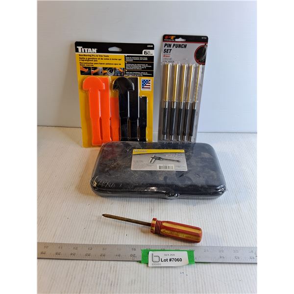 Assorted Tools NIB - Pry And Trim Set/ Pin Punch Set/ Brake Rotor Caliper
