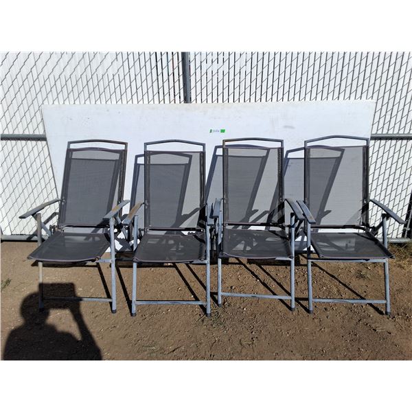 **(4) Adjustable Folding Chairs 38" Tall, Cannot Ship