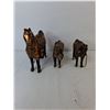 Image 2 : (3) Brass Plated Metal Horses Up to 7" Long